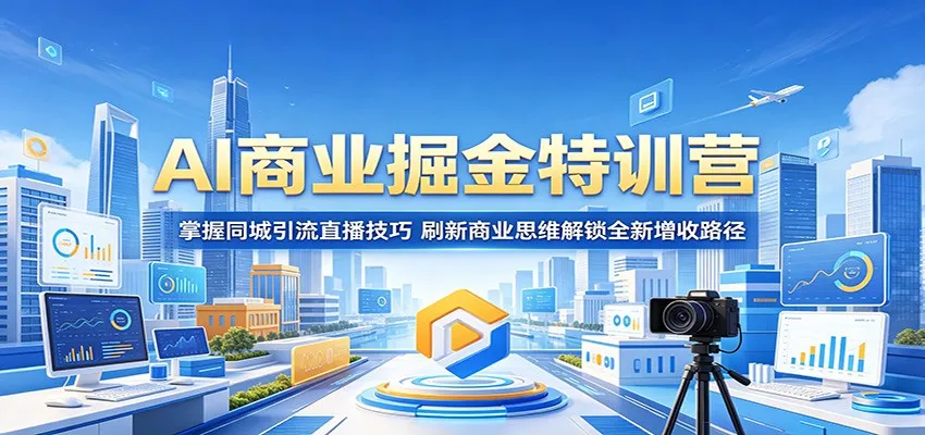 AI商业掘金特训营:掌握同城引流直播技巧,刷新商业思维解锁全新增收路径-副业吧