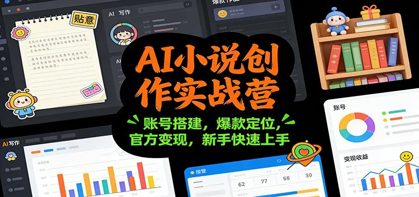 AI小说创作实战营：账号搭建，爆款定位，官方变现，新手快速上手-副业吧