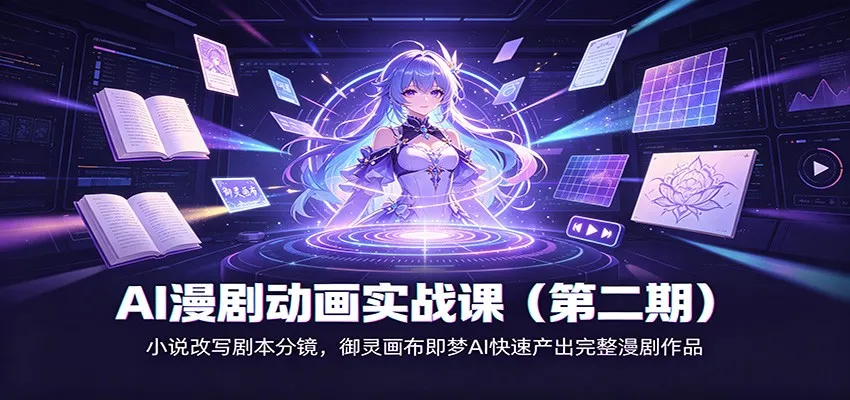 AI漫剧动画实战课(第二期):小说改写剧本分镜,御灵画布即梦AI快速产出完整漫剧作品-副业吧