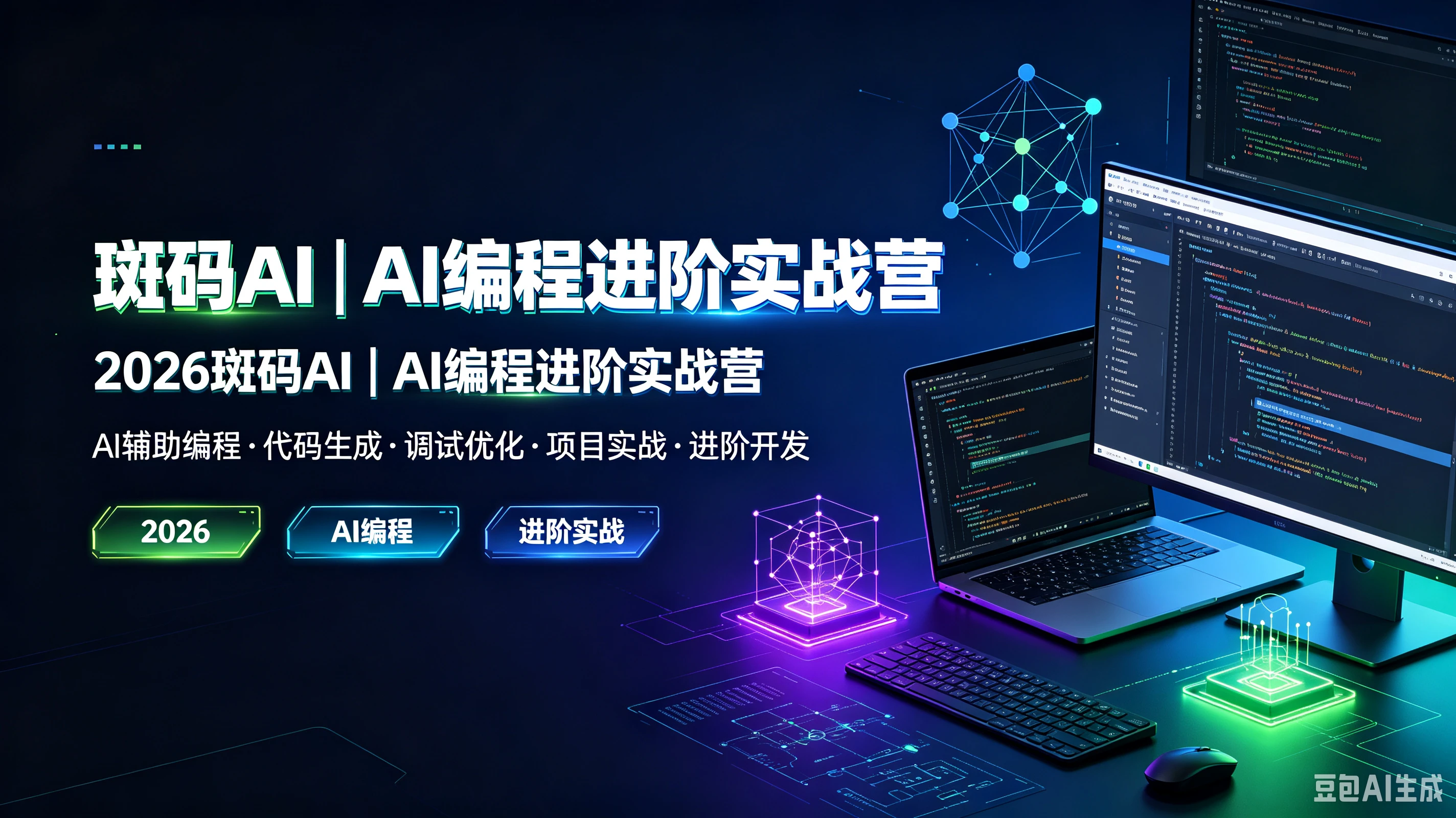 【精】斑码AI|AI编程进阶实战营，2026斑码AI|AI编程进阶实战营，AI辅助编程、代码生成、调试优化、项目实战、进阶开发-副业吧