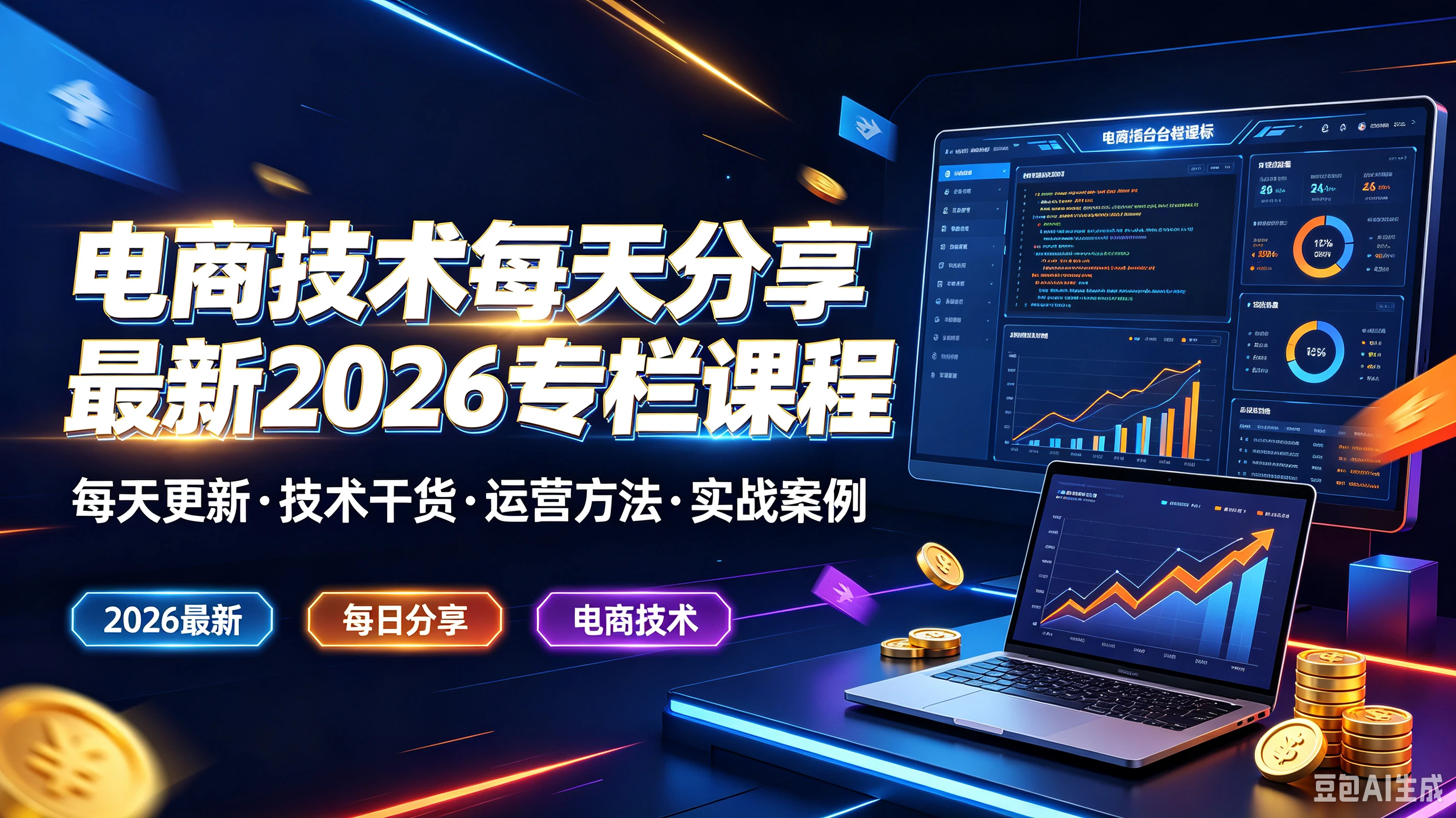 【精】电商技术每天分享最新2026专栏课程，每天更新·技术干货·运营方法·实战案例，2026最新、每日分享、电商技术-副业吧
