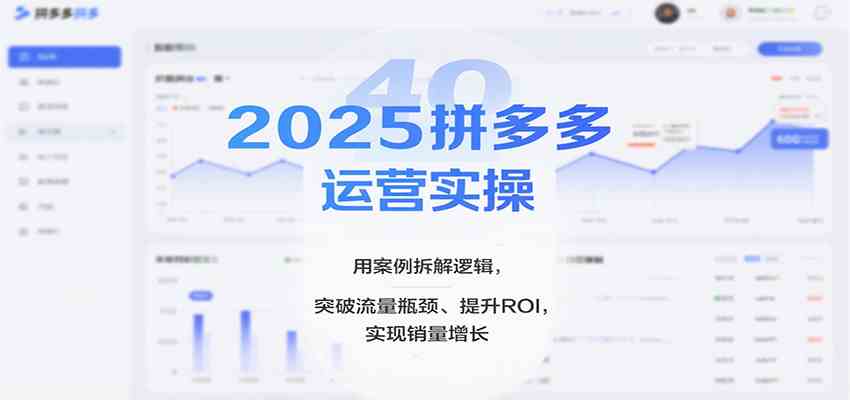 2025拼多多运营实操，用案例拆解逻辑，突破流量瓶颈、提升ROI，实现销量增长-副业吧