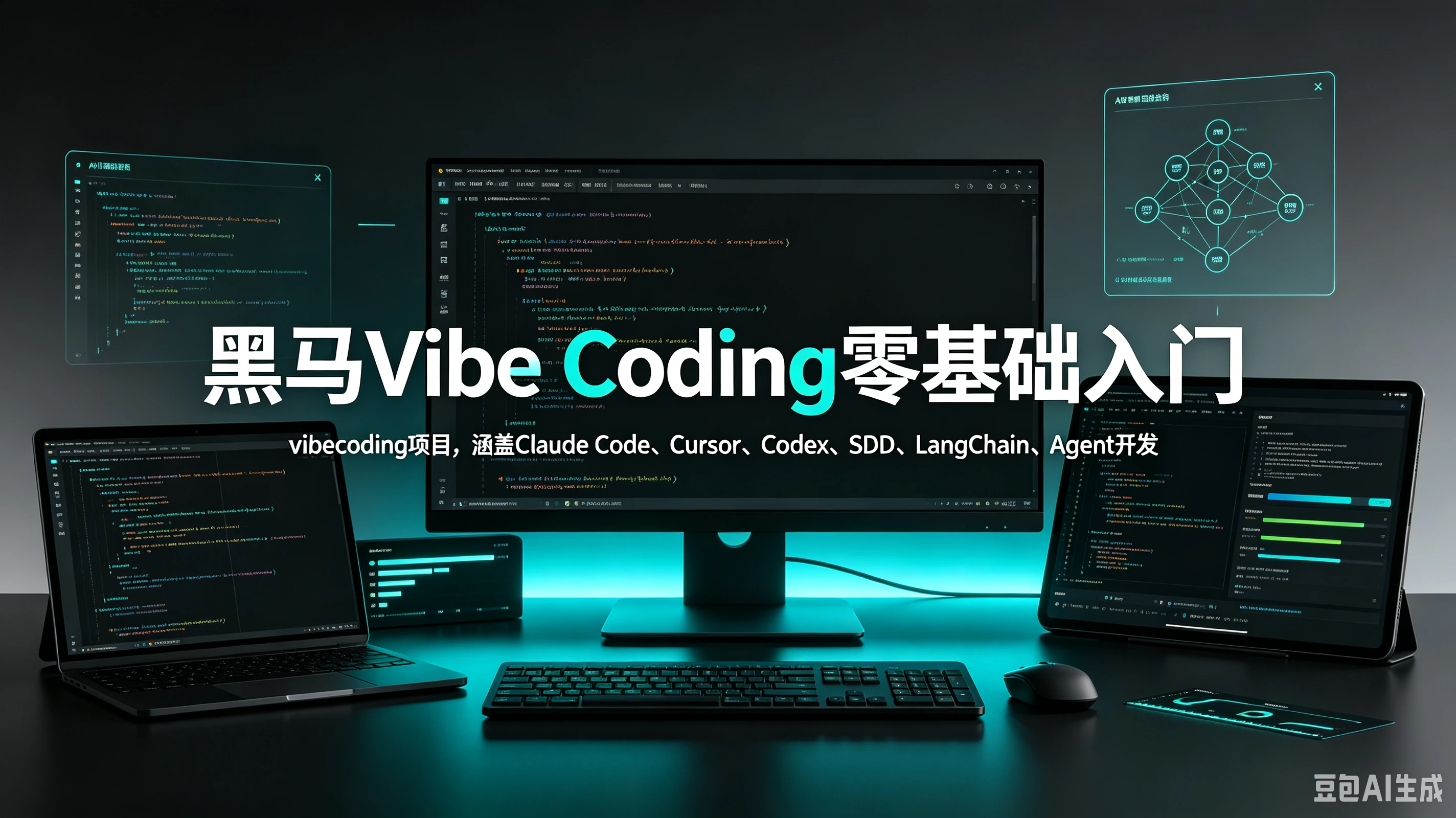 【精】黑马Vibe Coding零基础入门,vibecoding项目,涵盖Claude Code、Cursor、Codex、SDD、LangChain、Agent开发-副业吧
