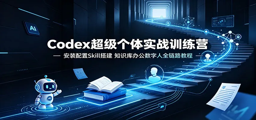 Codex超级个体实战训练营:安装配置Skill搭建,知识库办公数字人全链路教程-副业吧