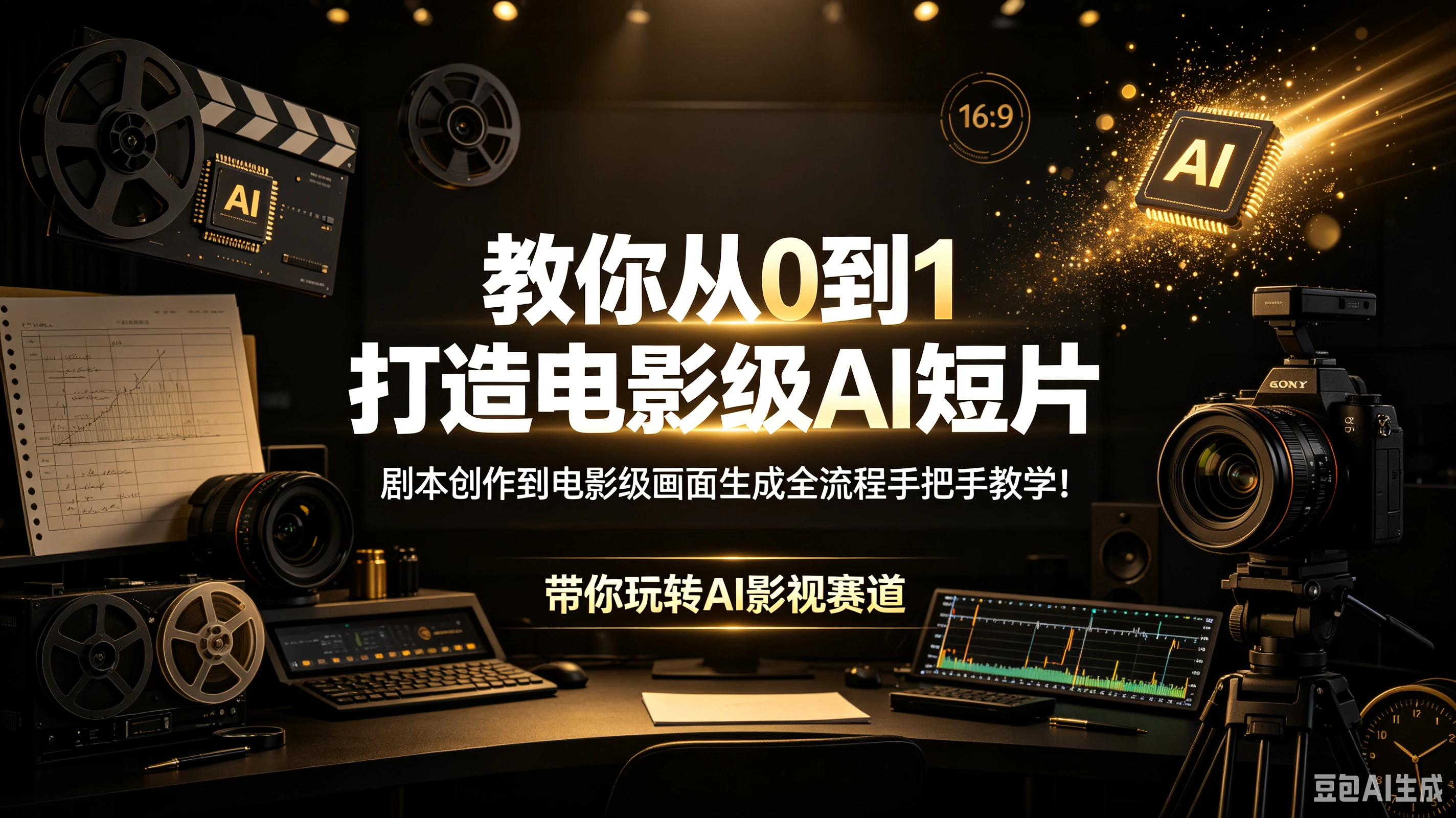 【精】教你从0到1打造电影级AI短片 剧本创作到电影级画面生成全流程手把手教学!带你玩转AI影视赛道-副业吧
