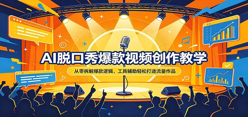 AI脱口秀爆款视频创作教学：从零拆解爆款逻辑，工具辅助轻松打造流量作品-副业吧