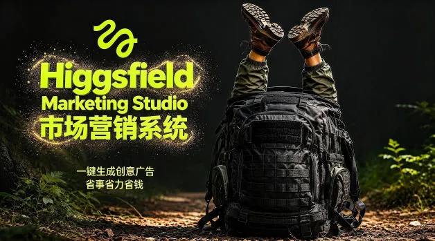 告别高成本广告!Higgsfield Marketing Studio市场营销系统详解|一键生成创意广告,省去1W成本-副业吧