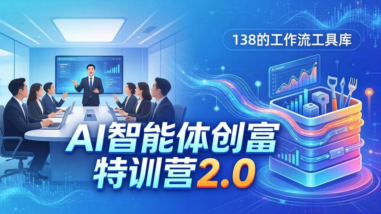 （17833期）AI智能体创富训练营2.0：3天闭门直播+视频课+工具库，从0到1搭建智能体附138个工作流-副业吧