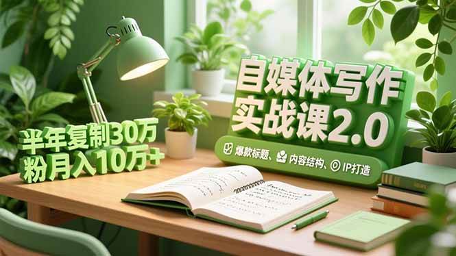 (16734期)自媒体写作实战课2.0,爆款标题、内容结构、IP打造,半年复制30万粉月入10万+-副业吧