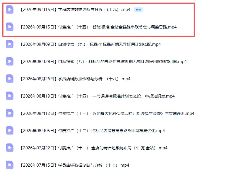 2026淘宝电商终局之战VIP课-更新0920:自然搜索+直通车+无界+精准人群,系统掌握测款动销与全店推广布局方法-副业吧