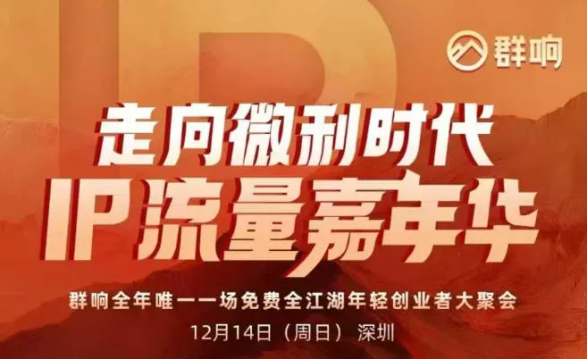 2025ip嘉年华万人12月14深圳线下课，走向微利时代，IP流量嘉年华，实操性极强的商业干货课-副业吧