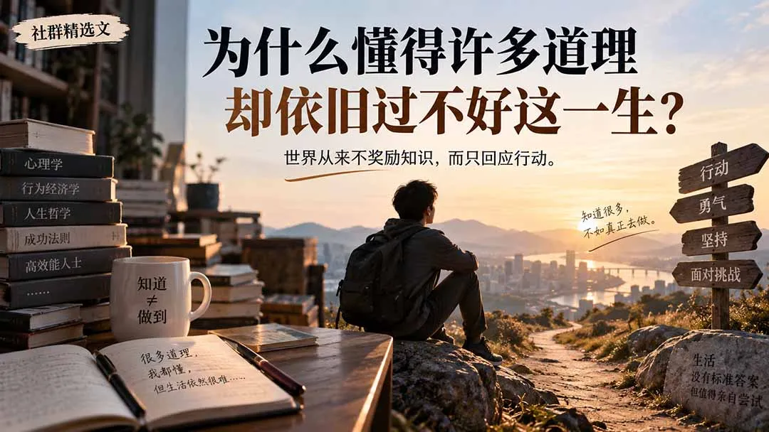 社群精选文:为什么懂得许多道理却依旧过不好这一生?-副业吧