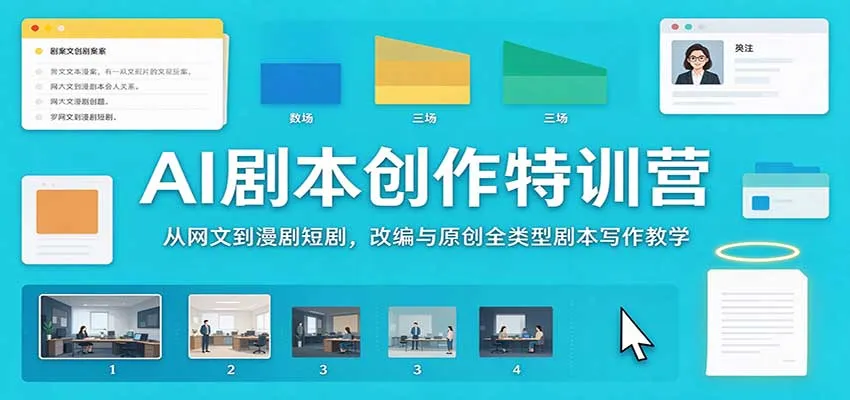 AI剧本创作特训营:从网文到漫剧短剧,改编与原创全类型剧本写作教学-副业吧