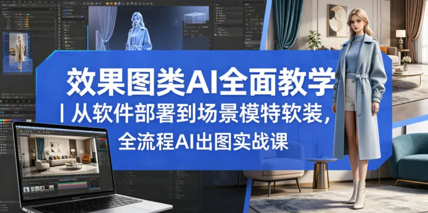 效果图类AI全面教学｜从软件部署到场景模特软装，全流程AI出图实战课-副业吧