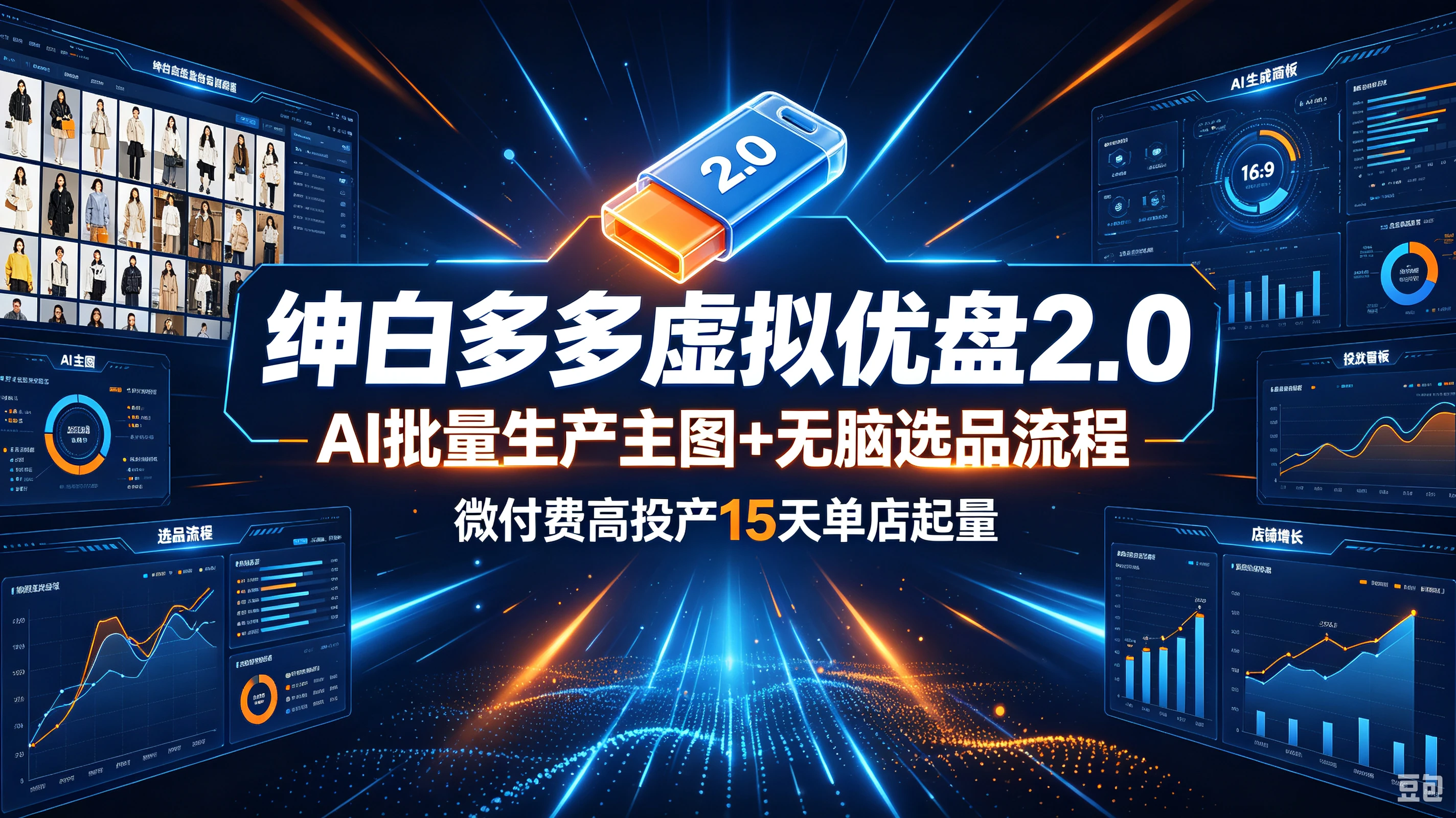 【精】绅白多多虚拟优盘2.0：AI批量生产主图+无脑选品流程，微付费高投产15天单店起量-副业吧