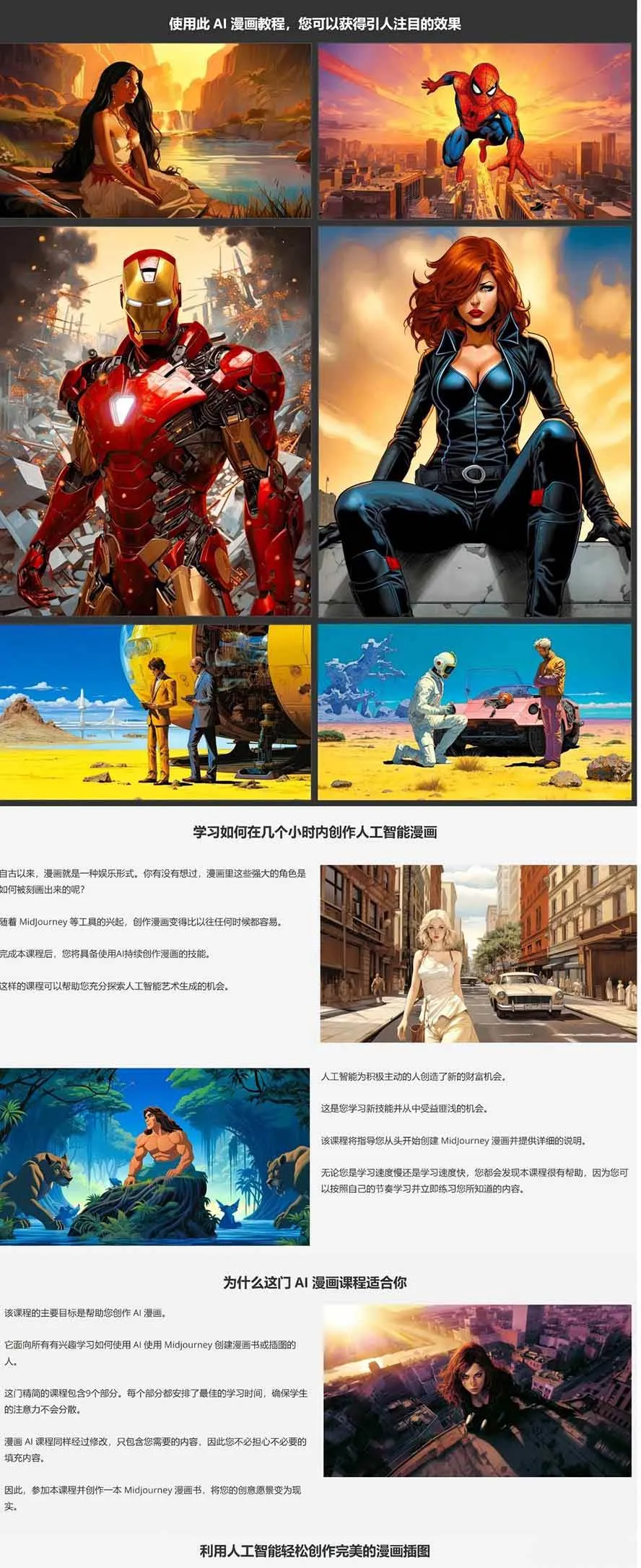 （17299期）Midjourney AI漫画创作课，脚本构思、人物设计、排版合成，零基础创作完整漫画或系列插画-副业吧
