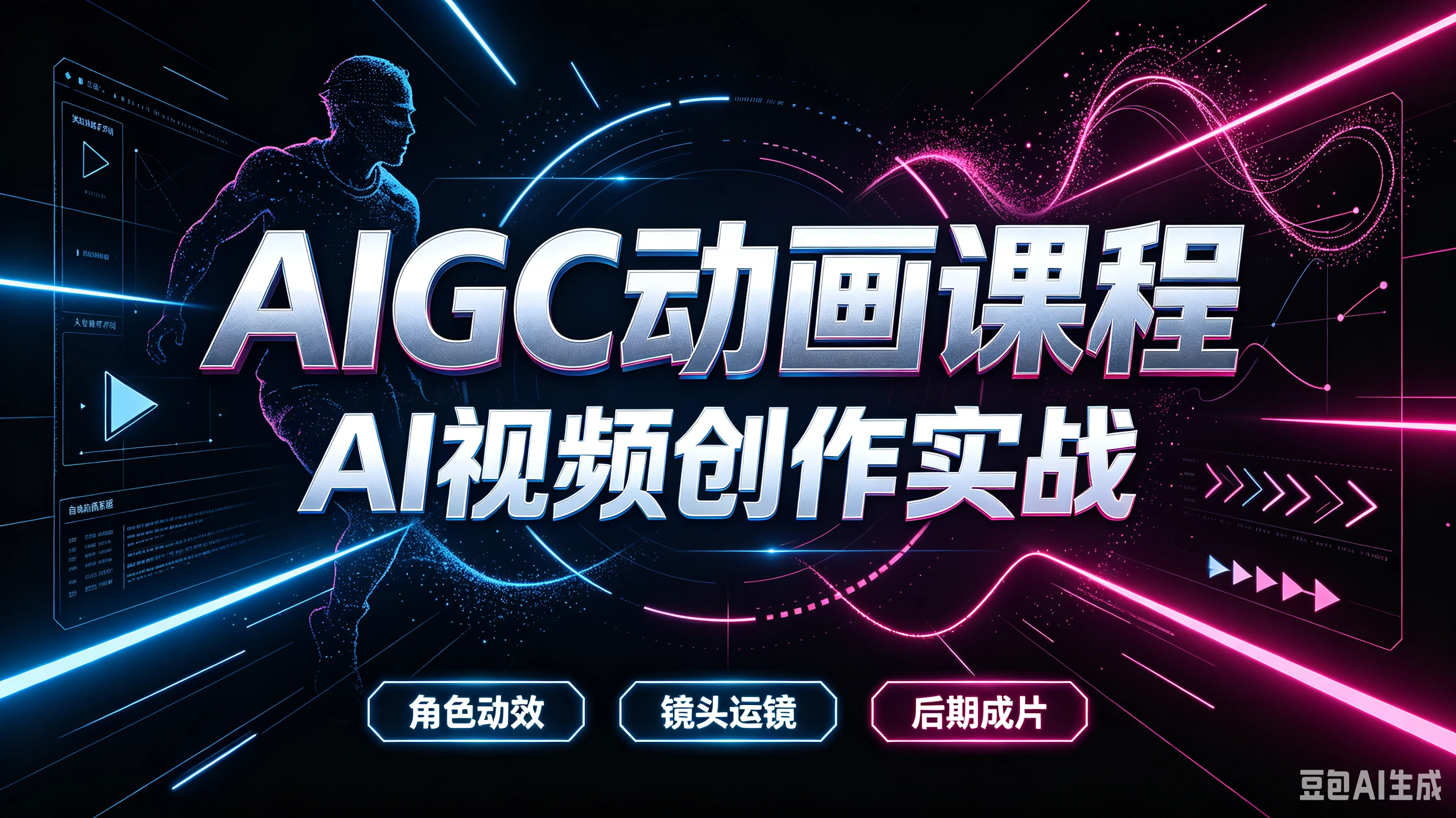 【精】AIGC动画课程,AI视频创作实战,角色动效、镜头运镜、后期成片-副业吧