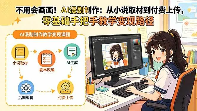(19429期)不用会画画!AI漫剧制作:从小说取材到付费上传,零基础手把手教学变现路径(更新)-副业吧 (19429期)不用会画画!AI漫剧制作:从小说取材到付费上传,零基础手把手教学变现路径(更新)-副业吧