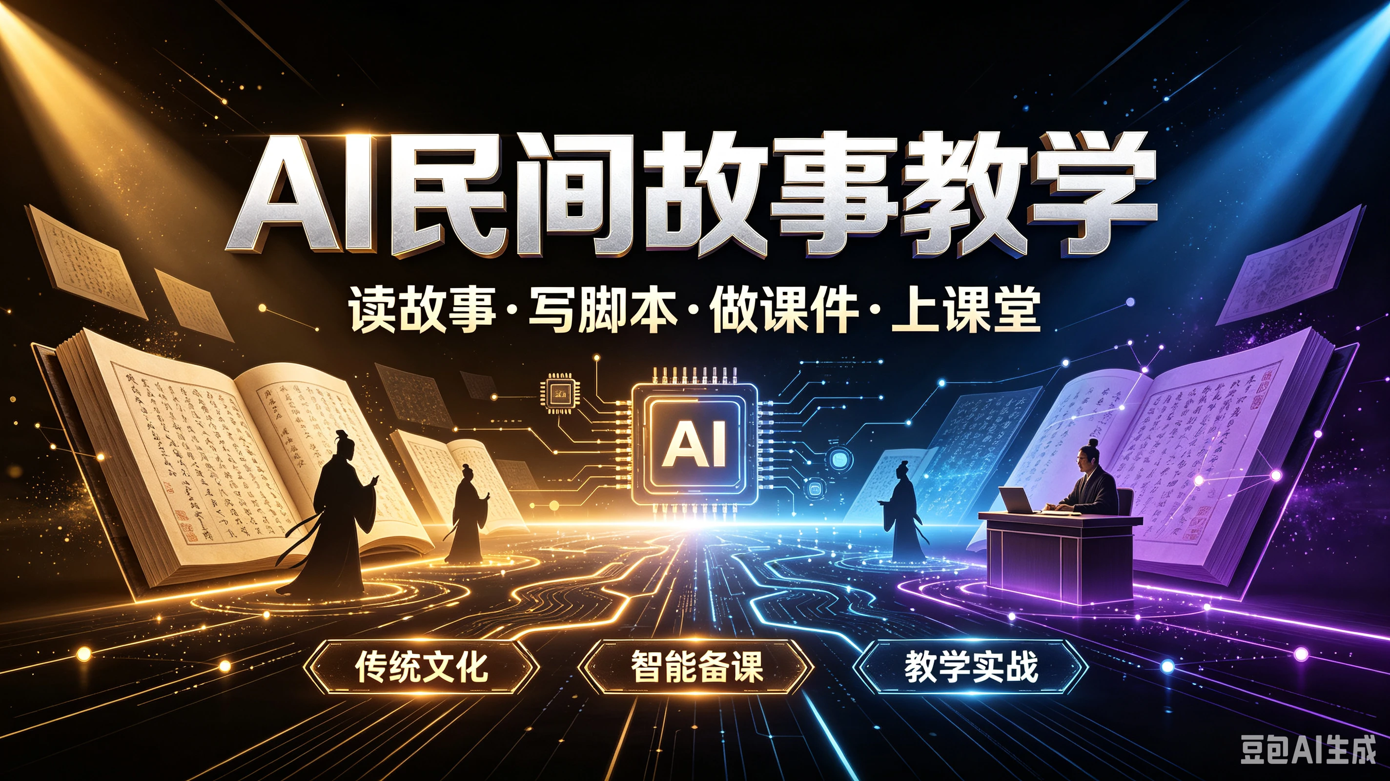 AI民间故事教学读故事·写脚本·做课件·上课堂,传统文化、智能备课、教学实战-副业吧