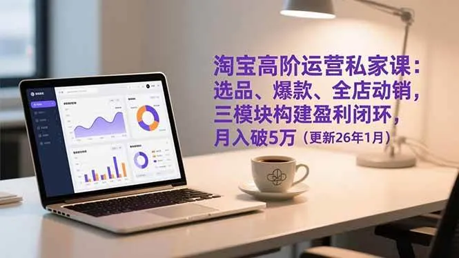 （17080期）淘宝高阶运营私家课：选品、爆款、全店动销，三模块构建盈利闭环，月入破5万（更新26年1月）-副业吧