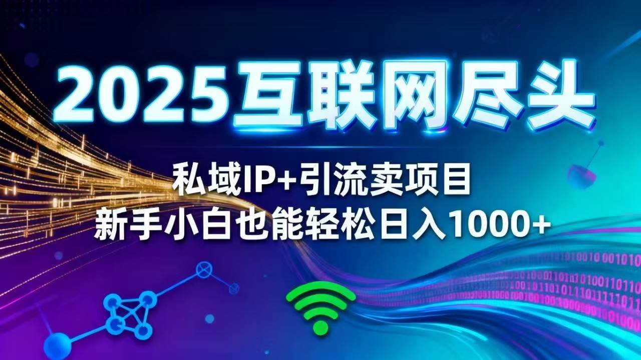 (16485期)2025网创尽头王炸项目!私域 IP + 精准引流,新手小白在家躺赚日入 1000+-副业吧