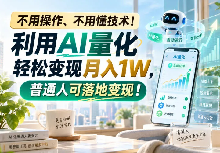 不用操作、不用懂技术!利用AI量化轻松变现月入1W,普通人可落地变现!【揭秘】-副业吧