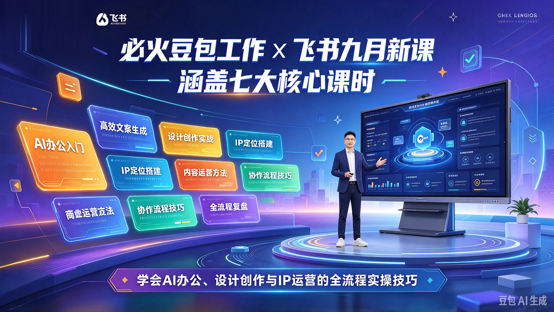 【精】必火豆包工作x飞书九月新课，涵盖七大核心课时，学会AI办公、设计创作与IP运营的全流程实操技巧-副业吧