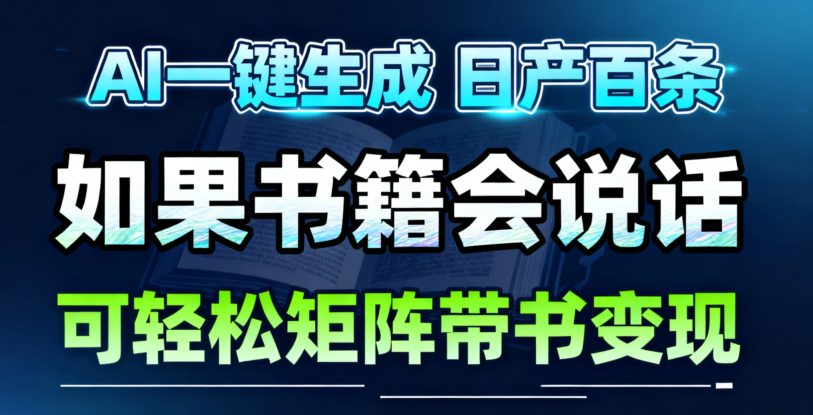 AI书籍会说话视频一键生成!30S一条素材,你敢想一天能做多少视频,做多少账号?!做账号就像呼吸一样简单!矩阵做,月入10W简简单单!-副业吧