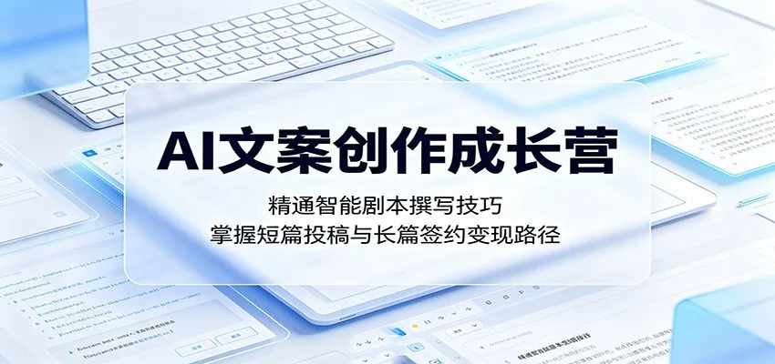 AI文案创作成长营：精通智能剧本撰写技巧，掌握短篇投稿与长篇签约变现路径-副业吧