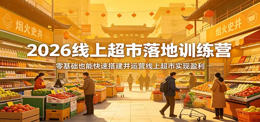 2026线上超市落地训练营,零基础也能快速搭建并运营线上超市实现盈利-副业吧