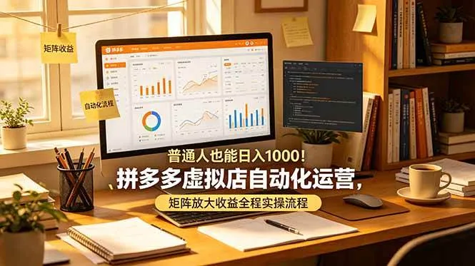 (19022期)普通人也能日入 1000!拼多多虚拟店自动化运营,矩阵放大收益全程实操流程-副业吧