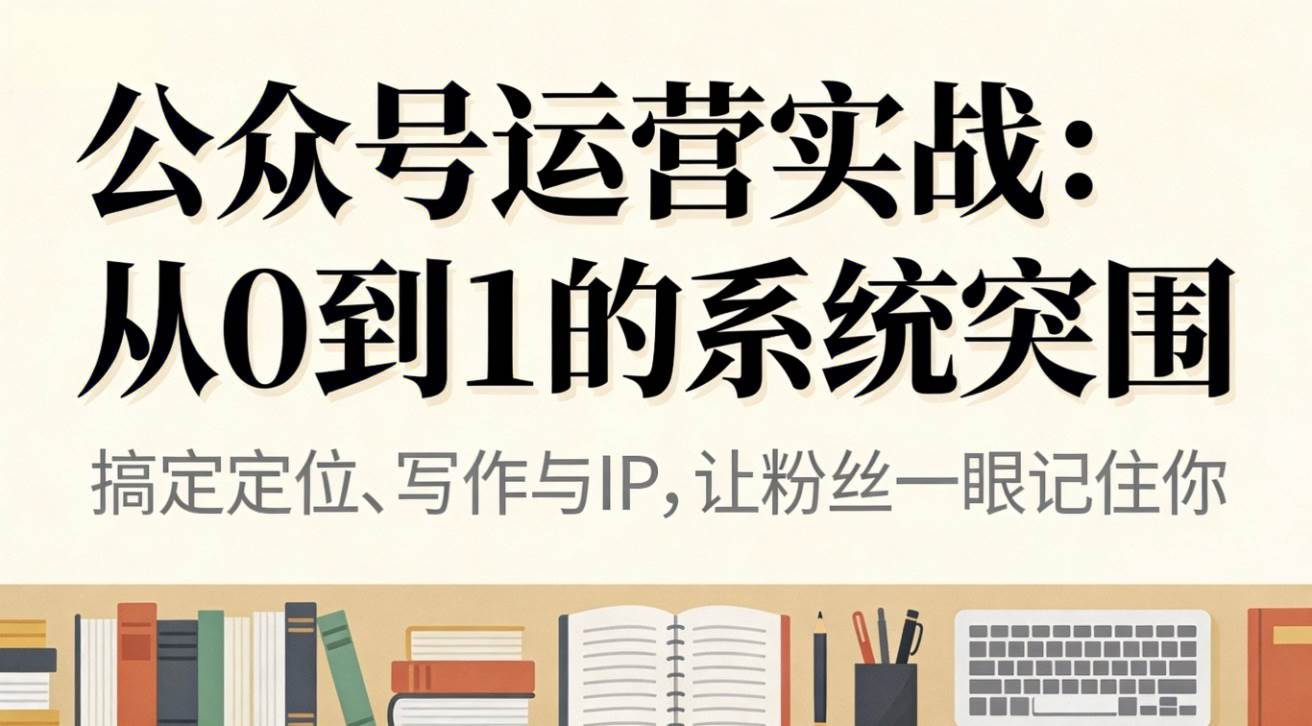 （16777期）公众号运营实战：从0到1的系统突围-副业吧