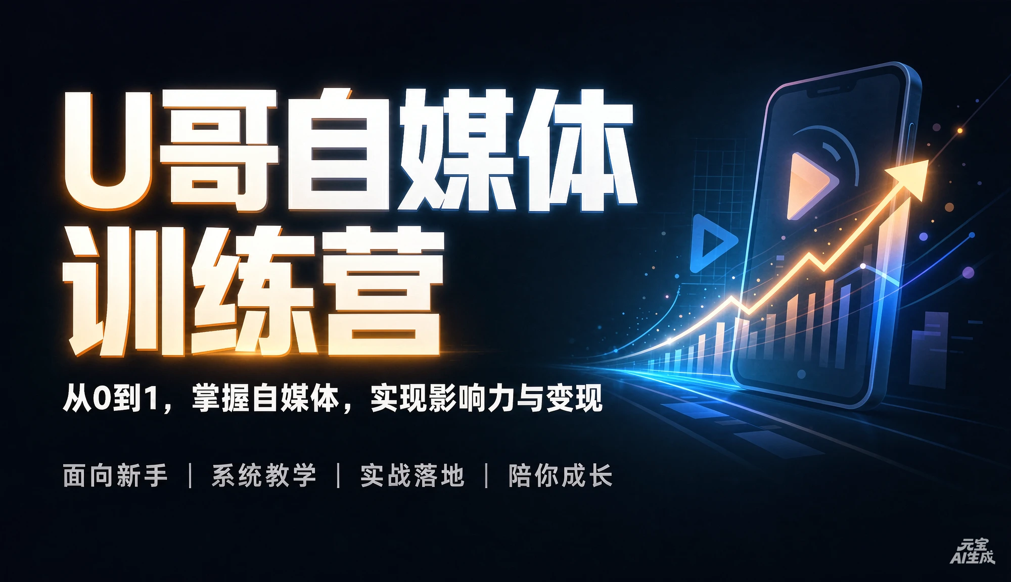 【精】U哥自媒体训练营,从0到1,掌握自媒体,实现影响力与变现-副业吧