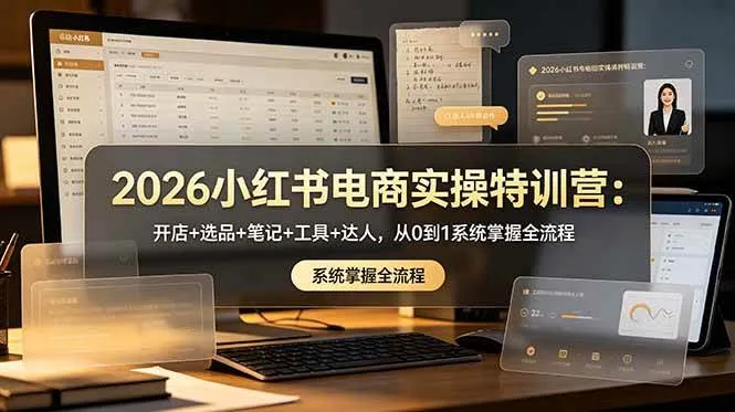 (18978期)2026小红书电商实操特训营:开店+选品+笔记+工具+达人,从0到1系统掌握全流程-副业吧