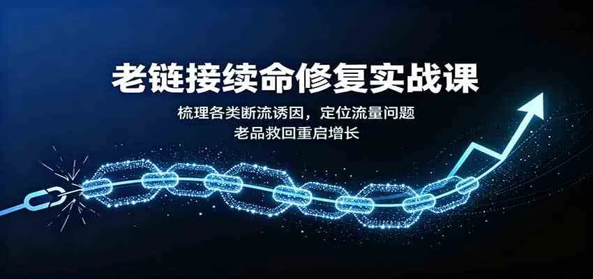 老链接续命修复实战课:梳理各类断流诱因,定位流量问题,老品救回重启增长-副业吧
