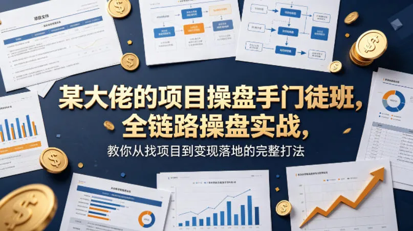 某大佬的项目操盘手门徒班，全链路操盘实战，教你从找项目到变现落地的完整打法-副业吧