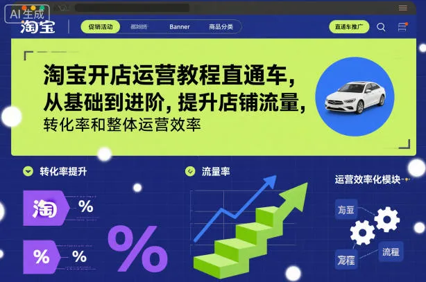 淘宝开店运营教程直通车,从基础到进阶,提升店铺流量,转化率和整体运营效率(更新26年07月11日)-副业吧