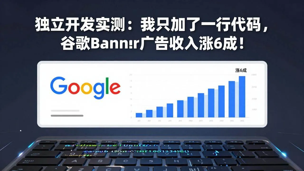（17574期）付费文章：独立开发实测：我只加了一行代码，谷歌Banner广告收入涨6成！-副业吧