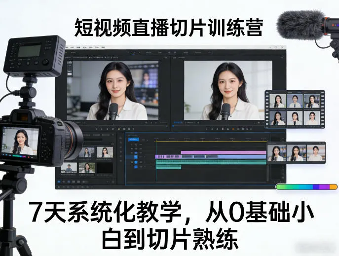 短视频直播切片训练营,7天系统化教学,从0基础小白到切片熟练-副业吧