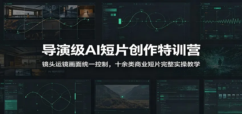 导演级AI短片创作特训营:镜头运镜画面统一控制,十余类商业短片完整实操教学(更新)-副业吧