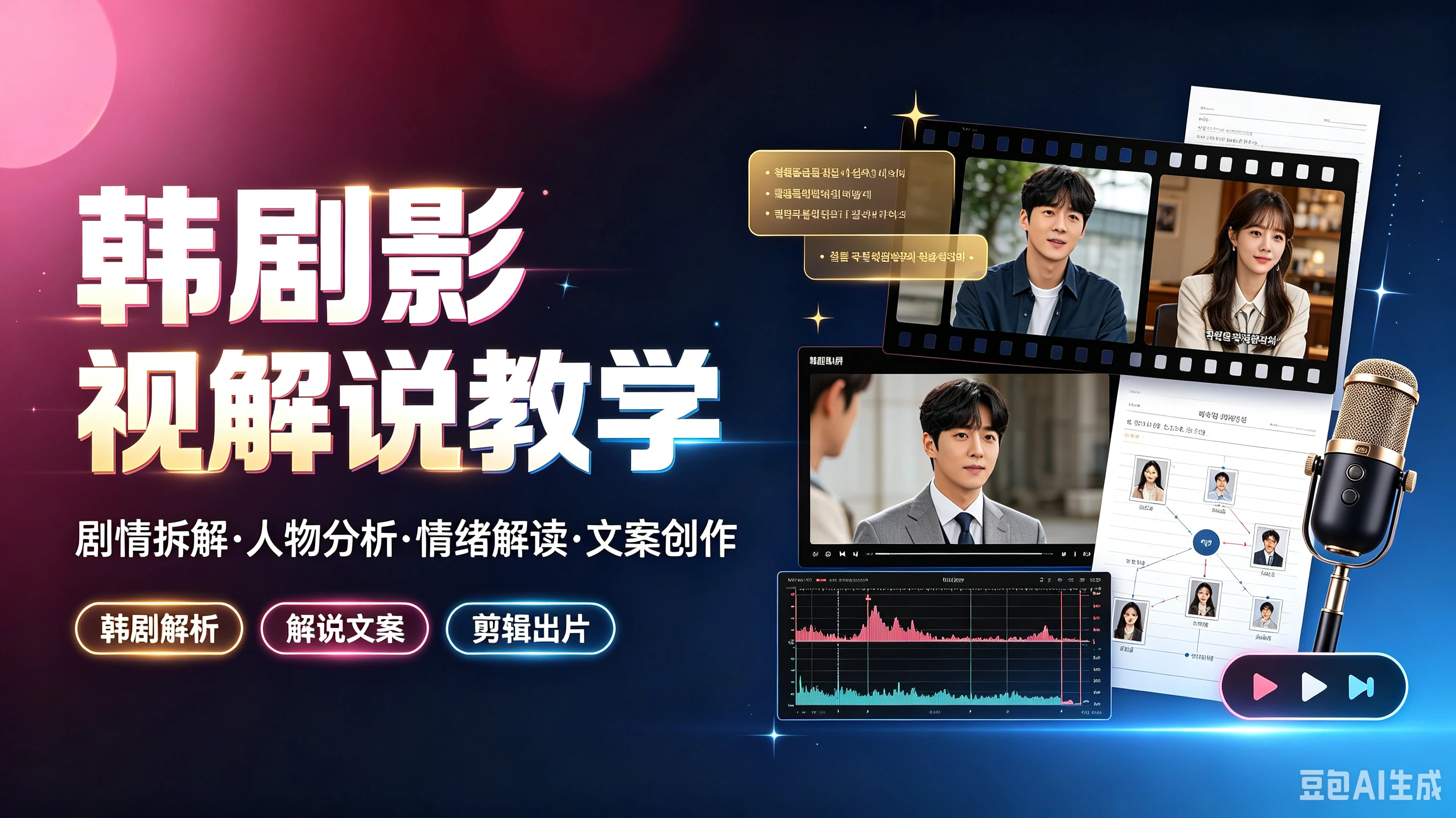 【精】韩剧影视解说教学，剧情拆解·人物分析·情绪解读·文案创作，韩剧解析、解说文案、剪辑出片-副业吧