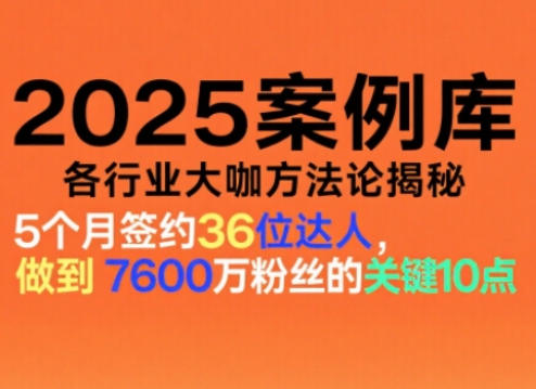 2025案例库,收录各行业大咖的方法论,各行业大咖方法论揭秘-副业吧