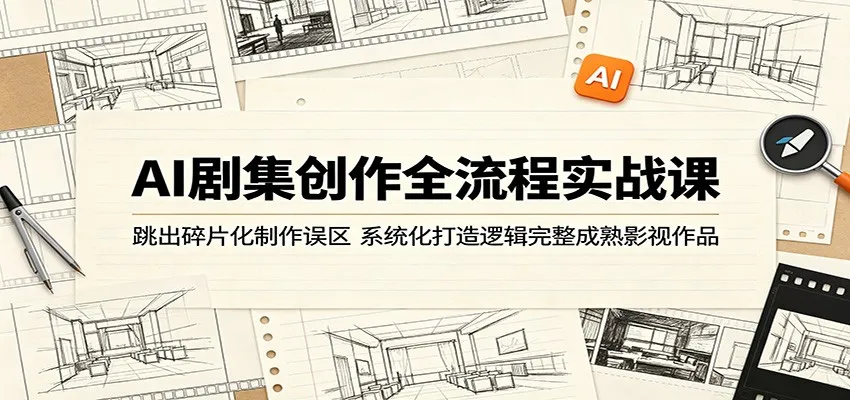 AI剧集创作全流程实战课:跳出碎片化制作误区,系统化打造逻辑完整成熟影视作品-副业吧
