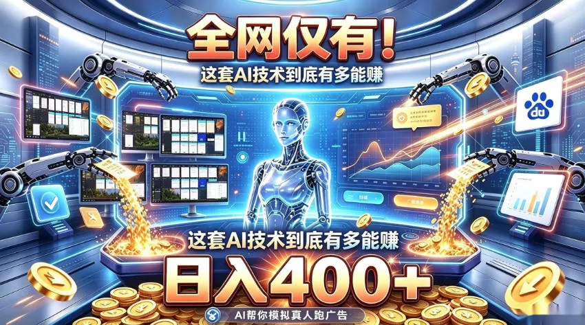 全网仅有!这套AI技术到底有多能賺,日入400+,无需人工干预,实现真正被动变现【揭秘】-副业吧