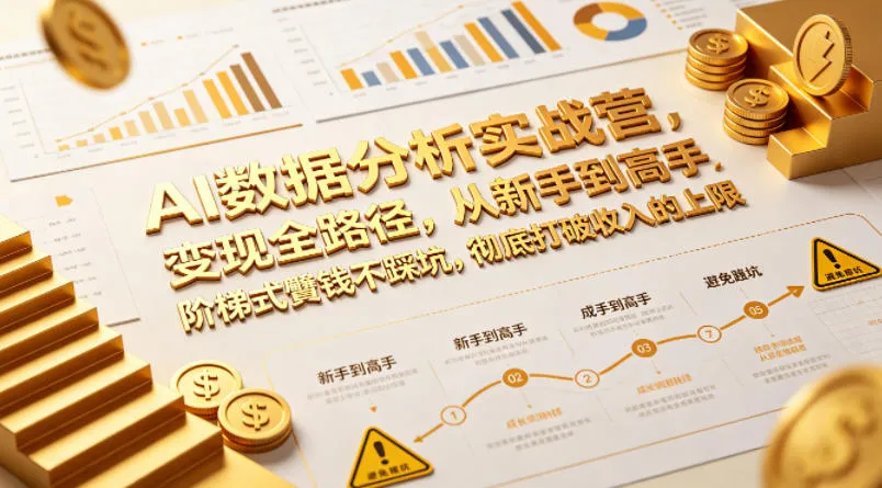 AI数据分析实战营，变现全路径，从新手到高手，阶梯式賺钱不踩坑，彻底打破收入的上限-副业吧