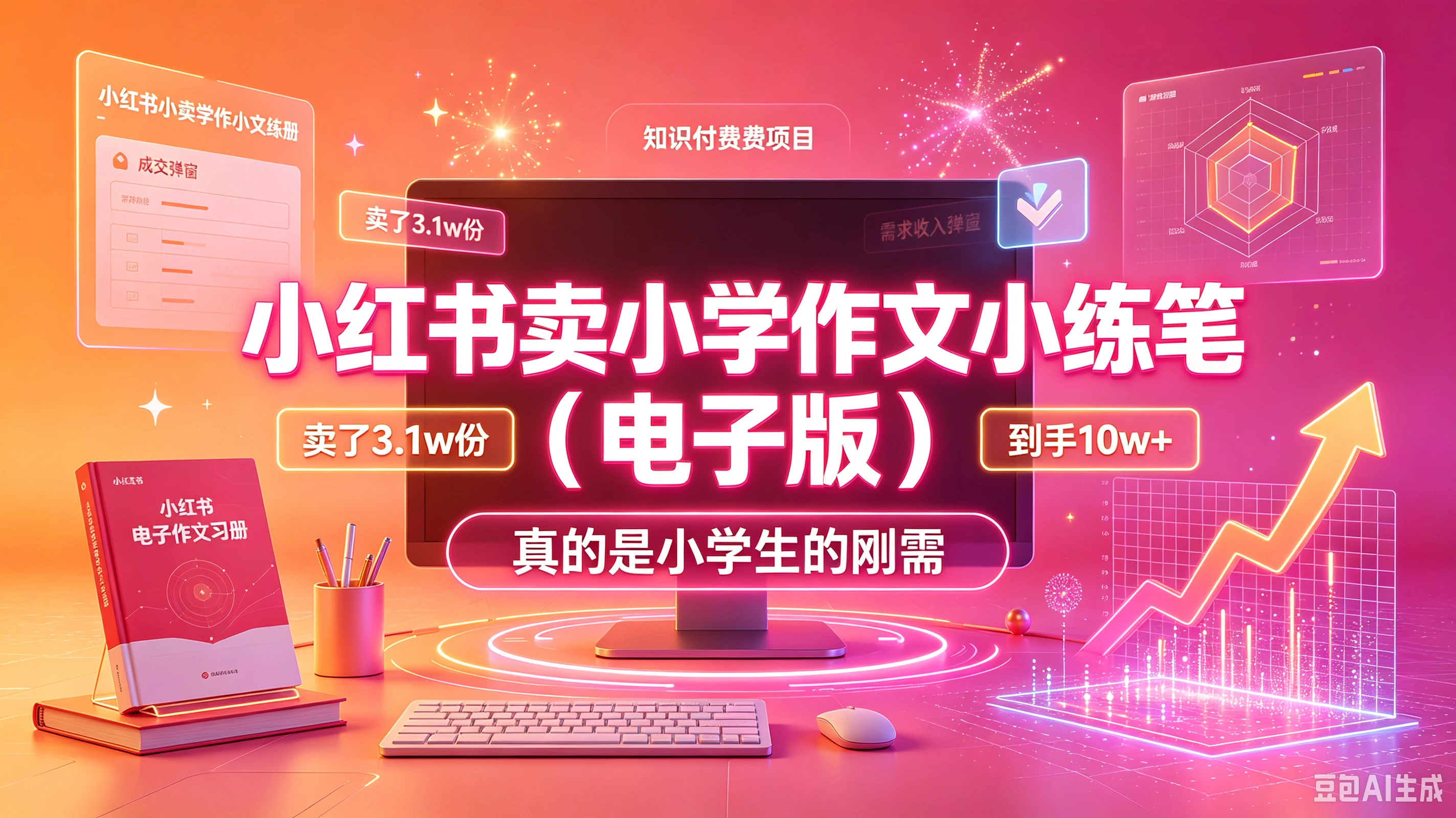 【精】小红书卖小学作文小练笔(电子版),卖了3.1w份,到手10w+,真的是小学生的刚需-副业吧