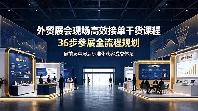 (19157期)外贸展会现场高效接单干货课程,36步参展全流程规划,展前展中展后标准化获客成交体系-副业吧