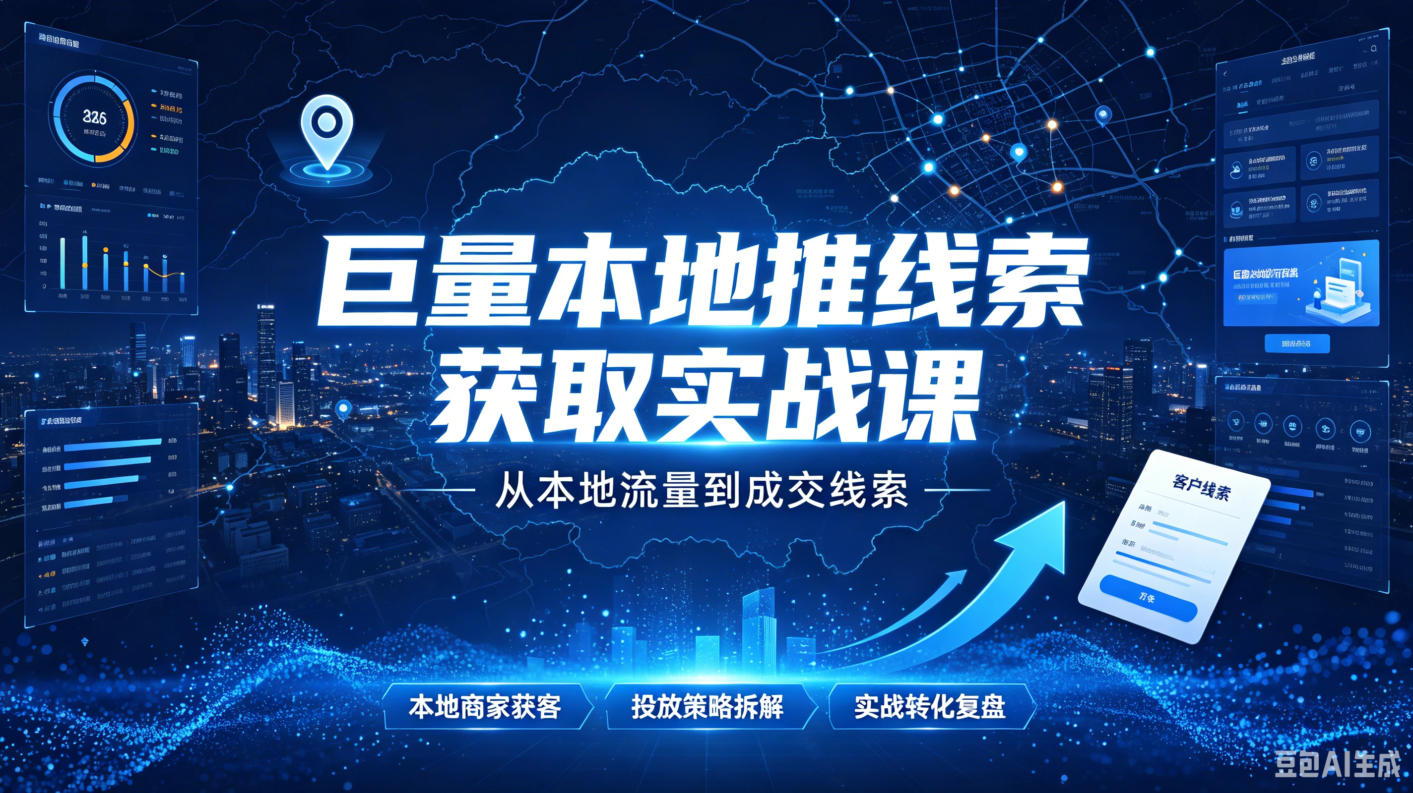【精】巨量本地推线索获取实战课，从曝光到线索的增长闭环，本地商家获客实战指南-副业吧