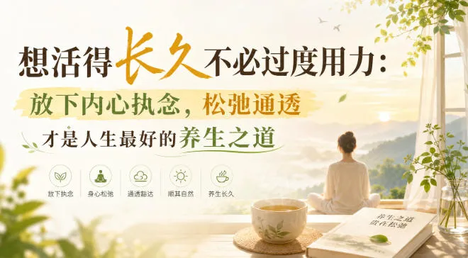付费文章:想活得长久不必过度用力:放下内心执念,松弛通透才是人生最好的养生之道-副业吧