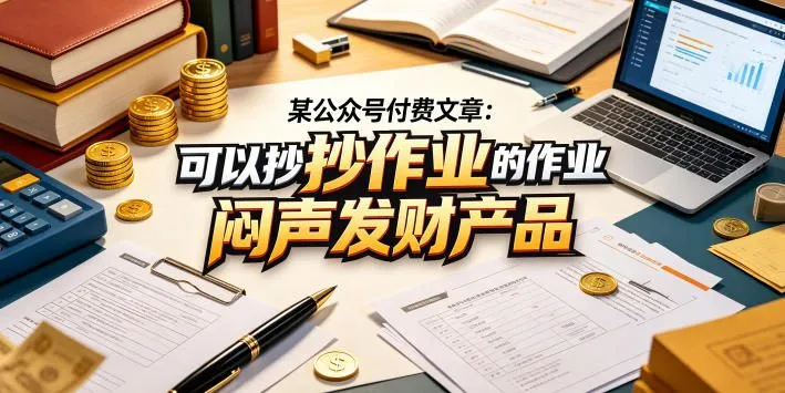 某公众号付费文章:可以抄作业的闷声发财产品-副业吧